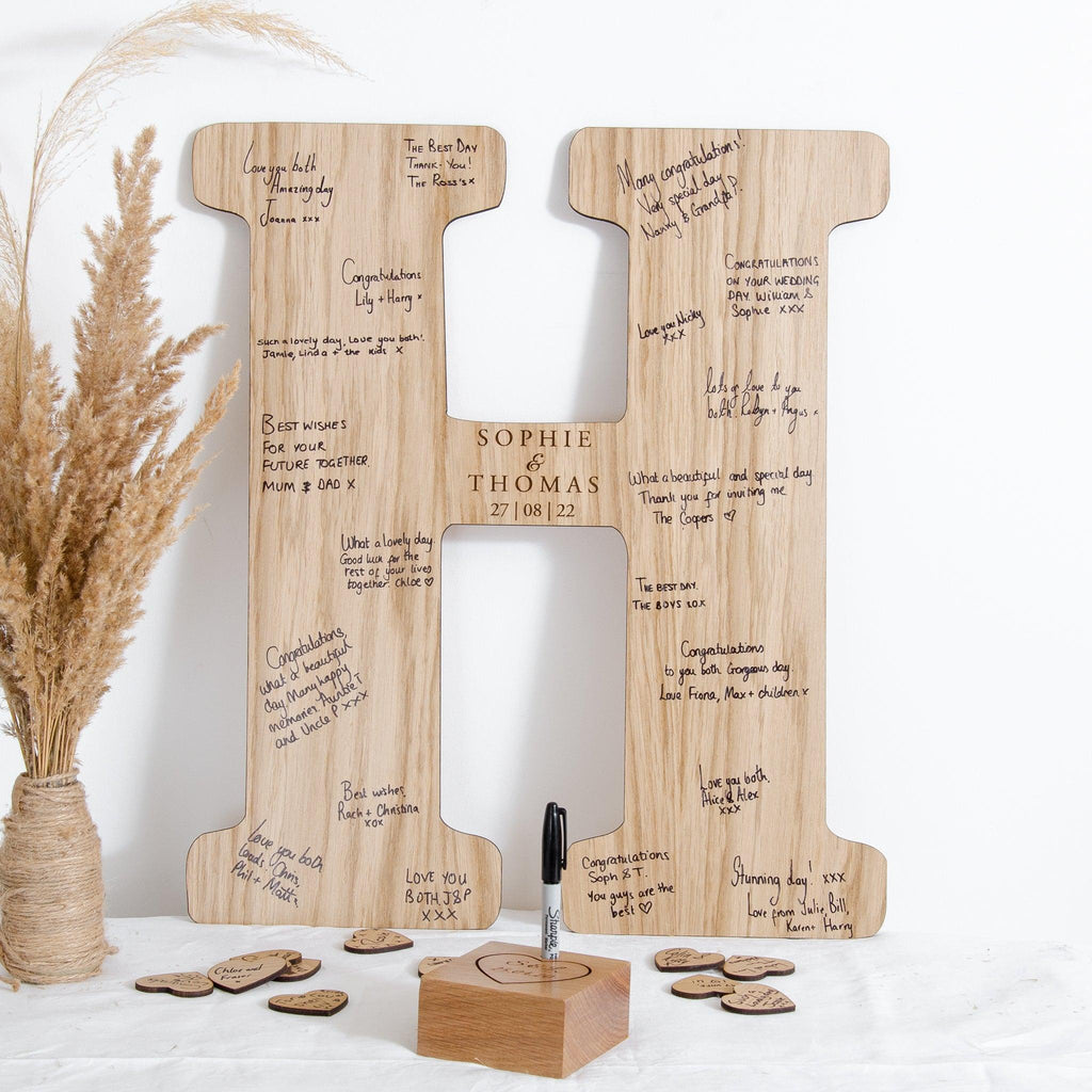 Letter wooden guest book sign Stag Design