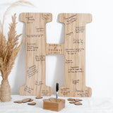 Letter wooden guest book sign - Stag Design