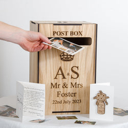 Personalised wedding post box for gift cards - Stag Design