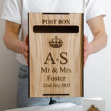 Personalised wedding post box for gift cards - Stag Design