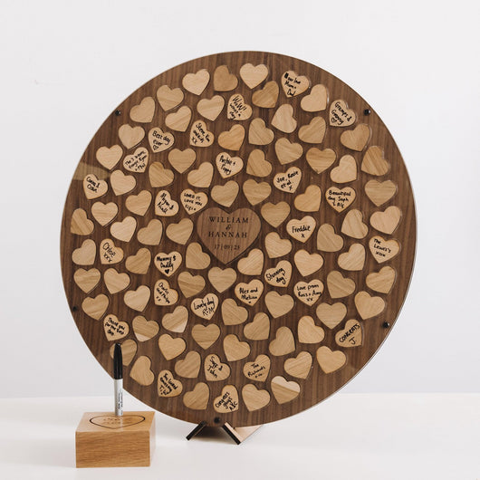 NEW! Alternative circle of hearts wedding guest book - Stag Design