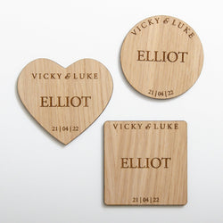 NEW! Wedding favour place name coasters - Stag Design