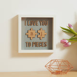 I love you to pieces jigsaw frame - Stag Design