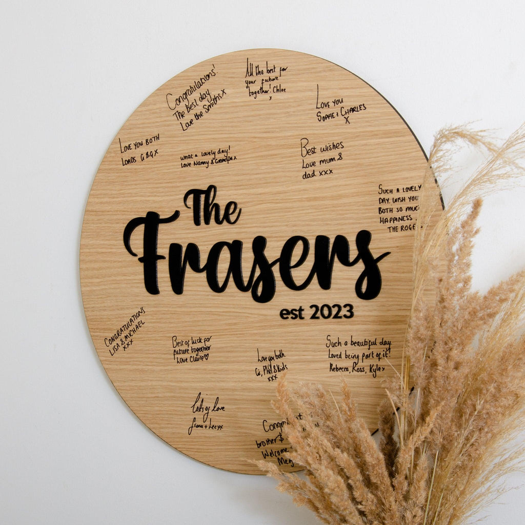 Alternative circle guest book sign Stag Design