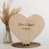 NEW! Wooden heart guest book sign - Stag Design