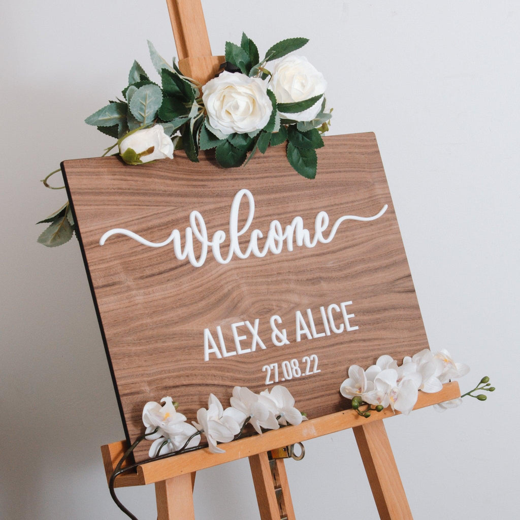 Wooden rectangle welcome sign – Stag Design