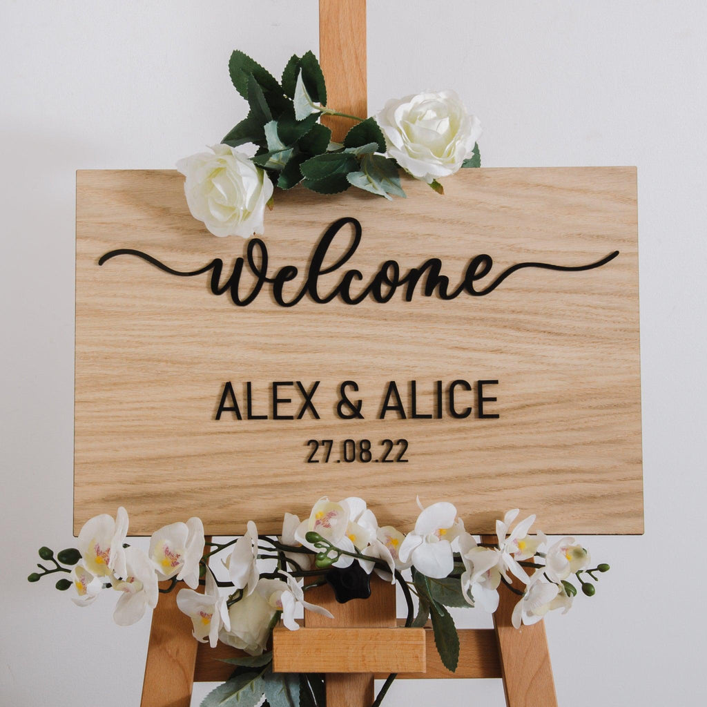 Wooden rectangle welcome sign – Stag Design