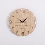 Personalised wooden wedding clock