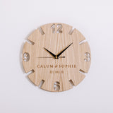 Personalised wooden wedding clock