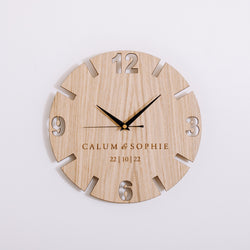 Personalised wooden wedding clock
