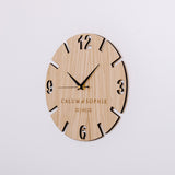 Personalised wooden wedding clock