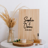 Alternative rectangle wooden guest book sign