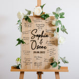 Alternative rectangle wooden guest book sign
