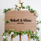 Alternative rectangle wooden guest book sign