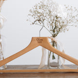 Personalised wedding beech coat hangers