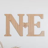 Double letter wooden guest book sign