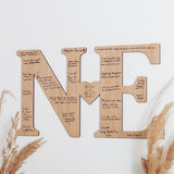 Double letter wooden guest book sign