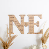 Double letter wooden guest book sign