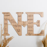 Double letter wooden guest book sign