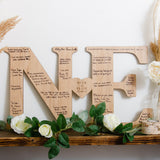 Double letter wooden guest book sign