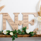 Double letter wooden guest book sign