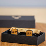 Square whisky wood, wine barrel, walnut or leather cufflinks - Stag Design