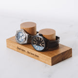 Personalised oak watch stand