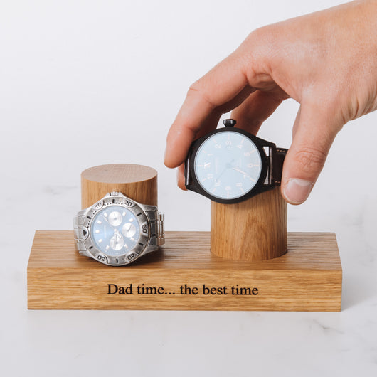 Personalised oak watch stand Stag Design