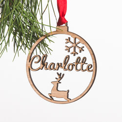 Personalised Christmas name bauble decoration