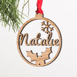 Personalised Christmas name bauble decoration