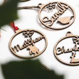 Personalised Christmas name bauble decoration