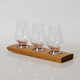 Triple or quadruple whisky wood flight for glasses - Stag Design