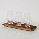 Triple or quadruple whisky wood flight for glasses - Stag Design