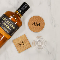 Whisky tasting coaster with glass