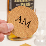 Whisky tasting coaster with glass