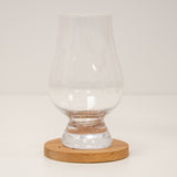 Whisky tasting coaster with glass