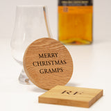 Whisky tasting coaster with glass