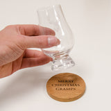 Whisky tasting coaster with glass
