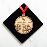First Christmas bauble decoration
