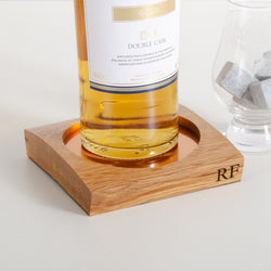 Personalised whisky wood bottle glorifier