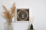 Family Tree with names engraved in a circle - wooden tree design