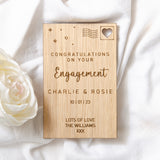 Engagement wooden card