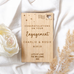 Engagement wooden card
