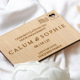 Engagement wooden card