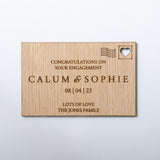 Engagement wooden card