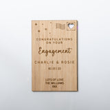 Engagement wooden card