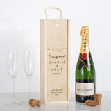 Personalised congratulations engagement bottle box