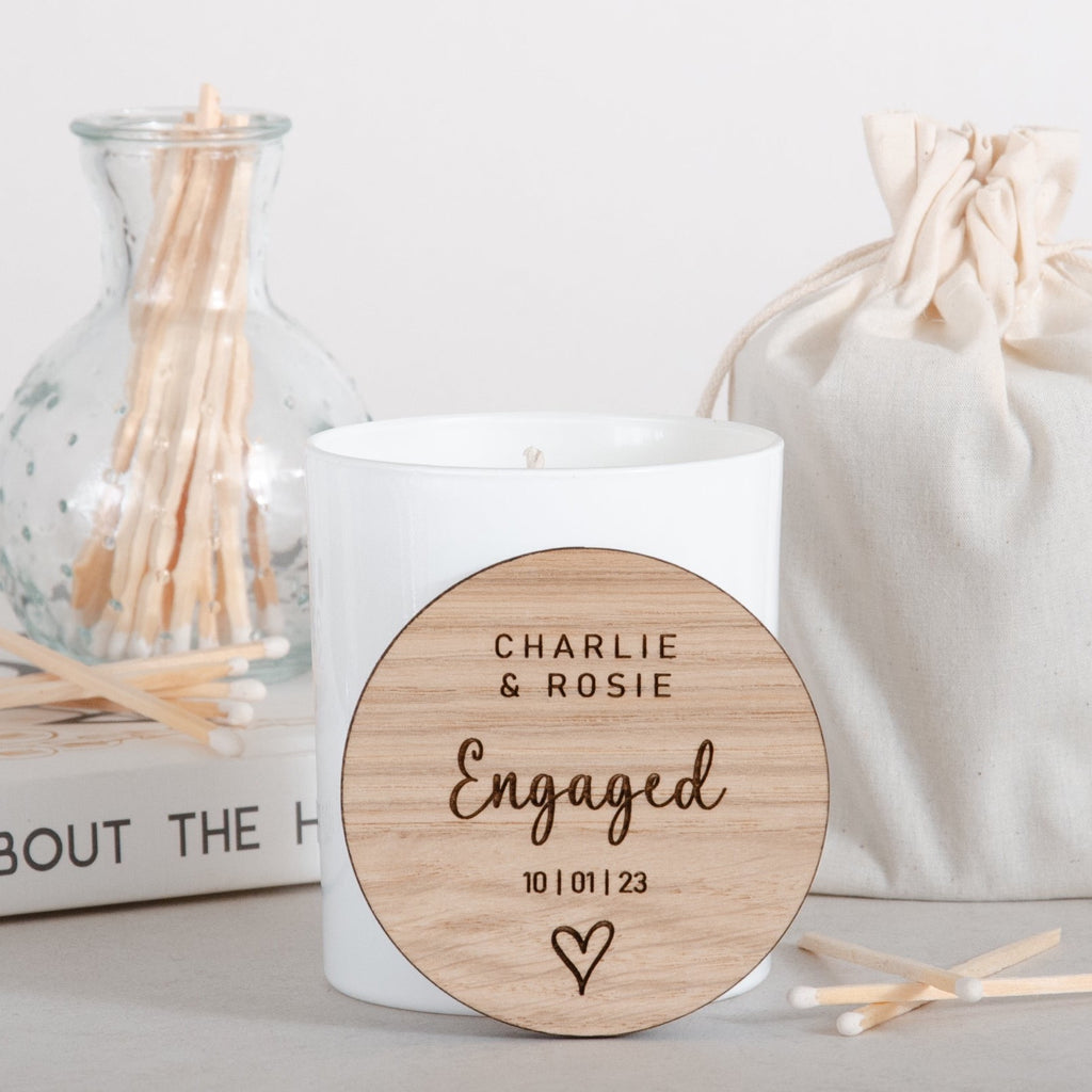Personalised engagement candle Stag Design