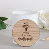 Personalised bridesmaid candle