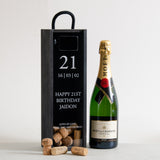 Personalised birthday bottle box cork collector